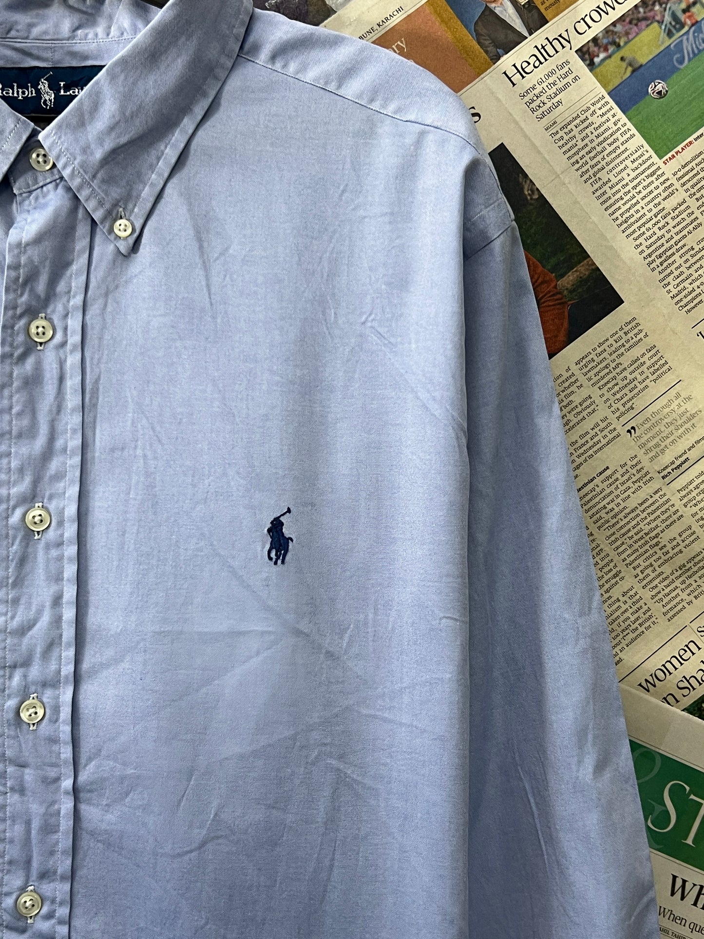 Ralph Lauren® Blue | Chest: 28.5 | XXL | Shirt | Cotton
