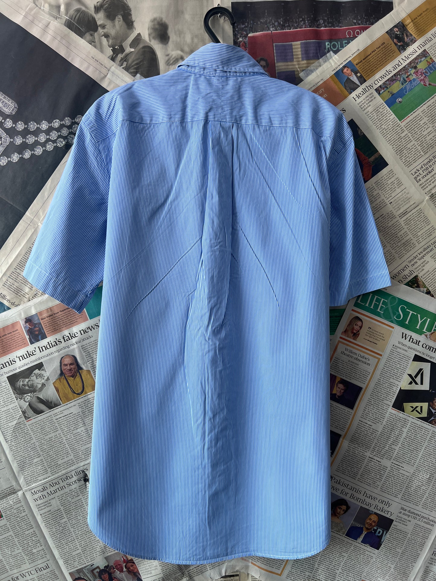 Ralph Lauren® Large | Chest 23.5 | Blue Striped | Shirt | Cotton