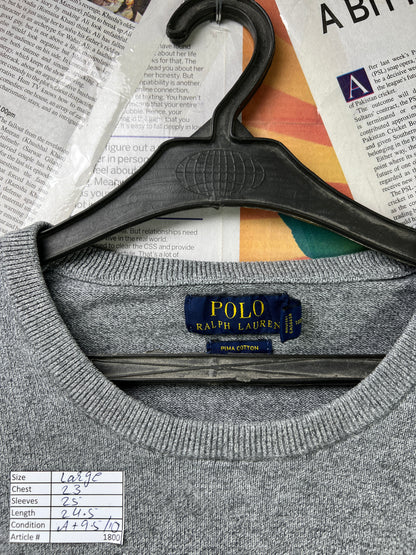 Ralph Lauren® Large | Chest 23 | Grey | Sweat Shirt | Cotton | 1800