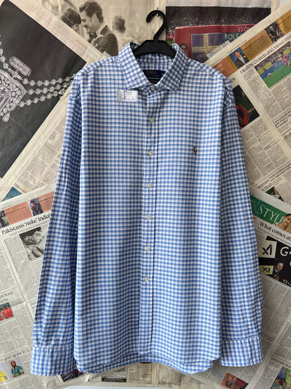 Ralph Lauren® Blue Check | Chest: 27 | XXL | Shirt | Cotton