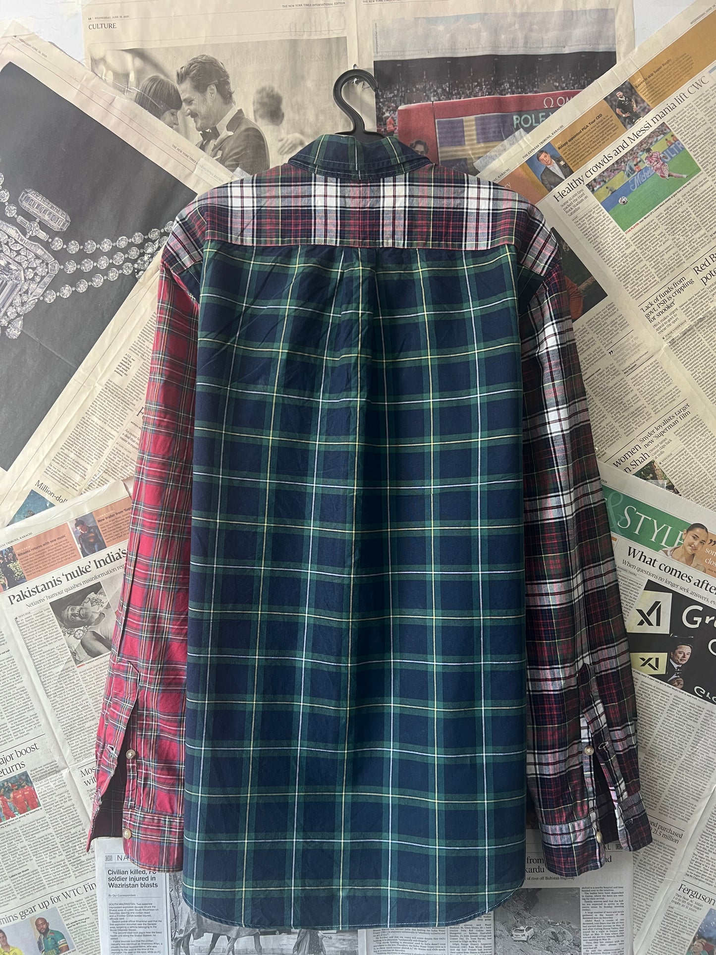 Ralph Lauren® XL | Chest 25.5 | Checked Patchwork | Shirt | Cotton