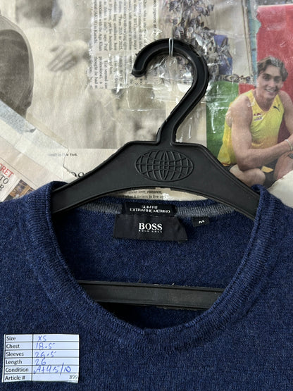 Hugo Boss® XS | Chest 18.5 | Navy | Sweater | Merino Wool | 399