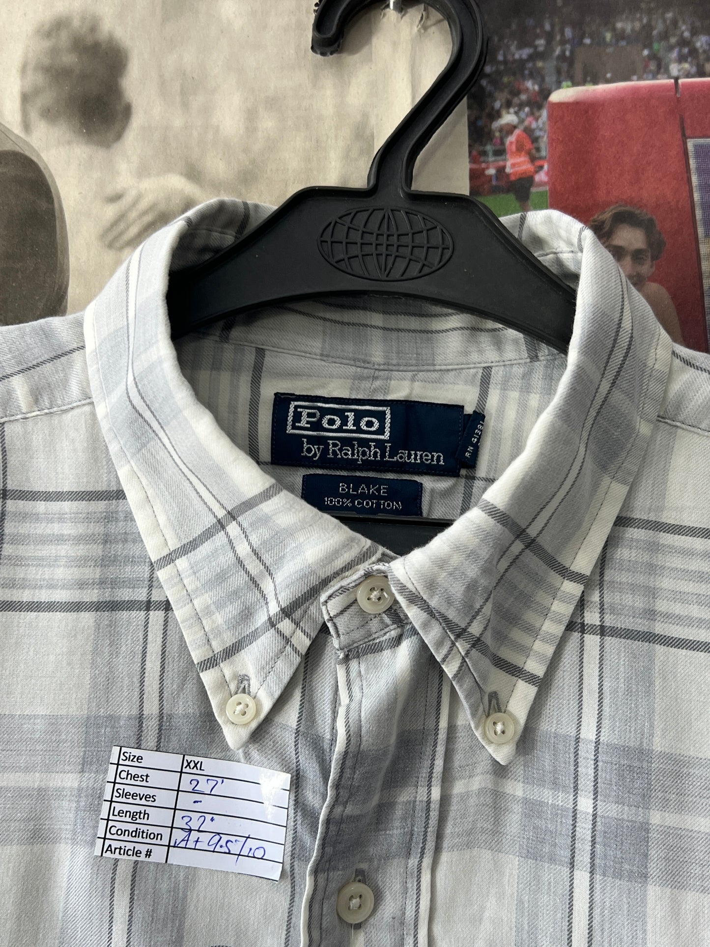 Ralph Lauren® Grey Check | Chest 27 | XXL | Shirt | Cotton