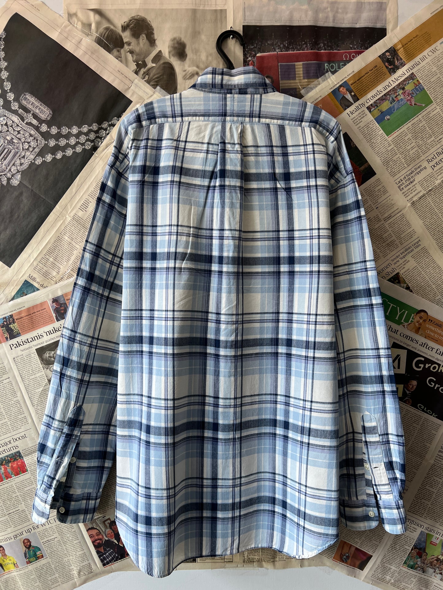 Ralph Lauren® Blue Plaid | Chest: 28.5 | XXL | Shirt | Cotton