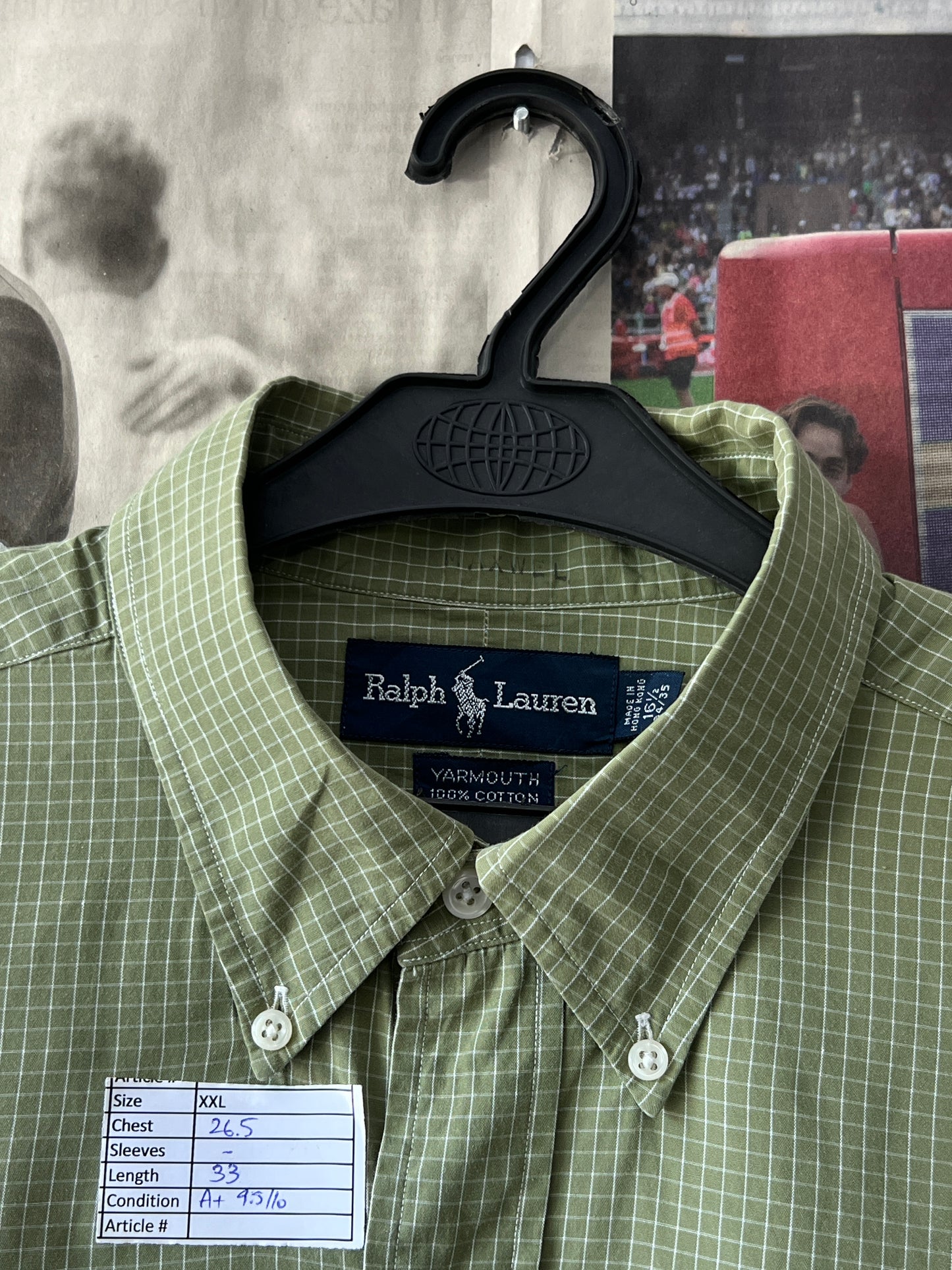 Ralph Lauren® XXL | Chest 26.5 | Moss | Shirt | Cotton