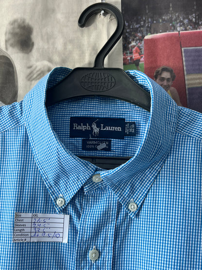 Ralph Lauren® XXL | Chest 26.5 | Blue Check | Shirt | Cotton