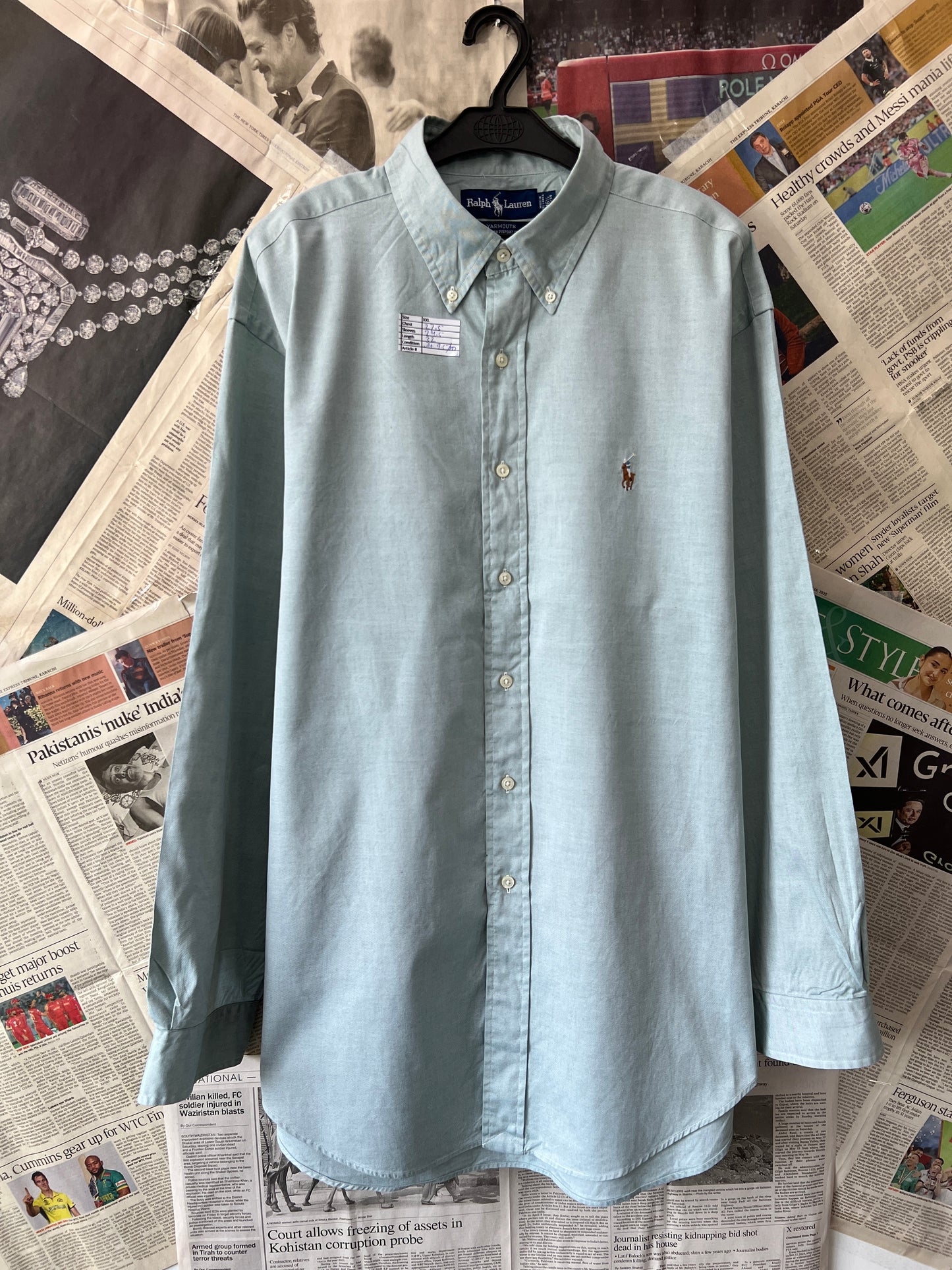 Ralph Lauren® XXL | Chest 27.5 | Cucumber | Shirt | Cotton