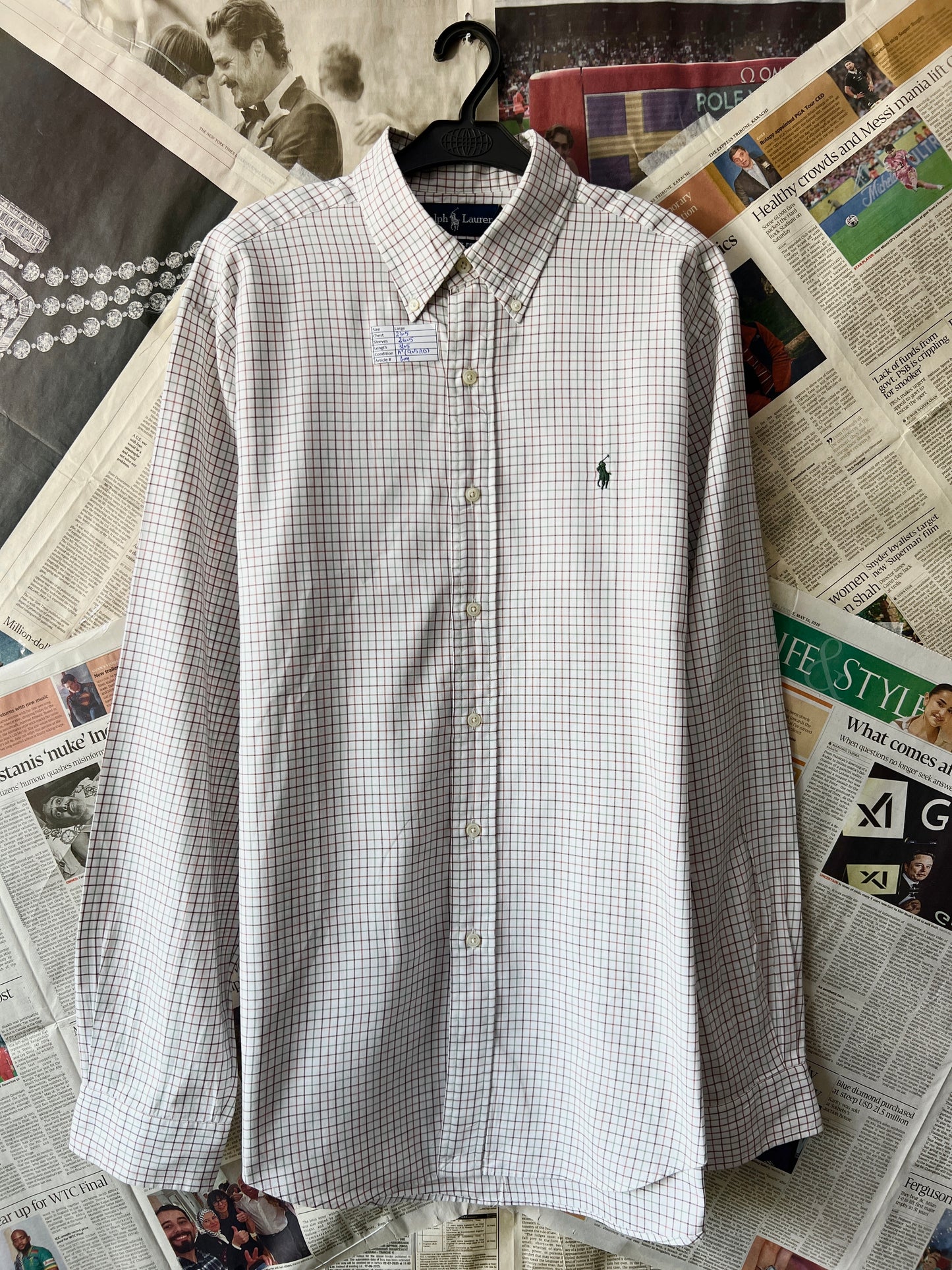 Ralph Lauren® Light Brown Box check – (Chest: 23.5)