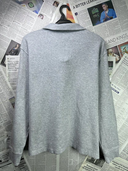 Ralph Lauren® XL/L | Chest 24.5 | Grey | Quarter Zip Sweater | Cotton | 1777