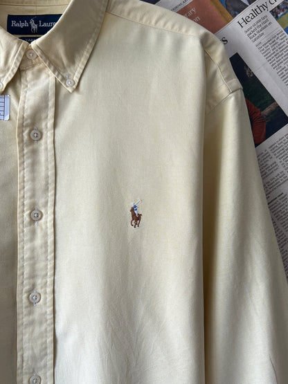 Ralph Lauren® XXL | Chest 27.5 | Flax Oxford | Shirt | Cotton