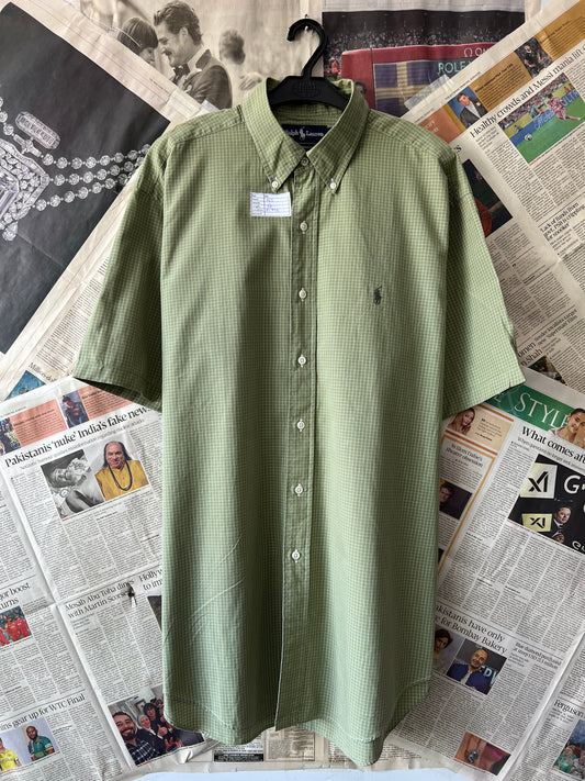 Ralph Lauren® XXL | Chest 26.5 | Moss | Shirt | Cotton