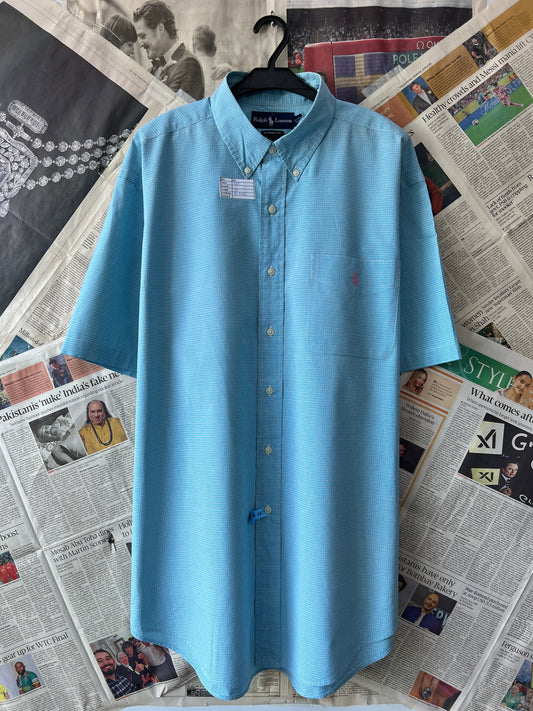 Ralph Lauren® XXL | Chest 28.5 | Cyan Check | Shirt | Cotton