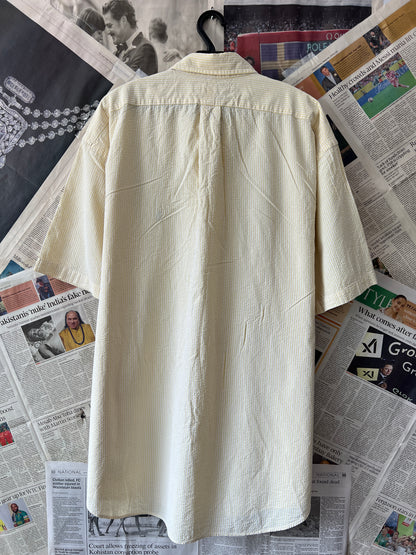 Ralph Lauren® XXXL | Chest 29 | Yellow Striped Seersucker | Shirt | Cotton