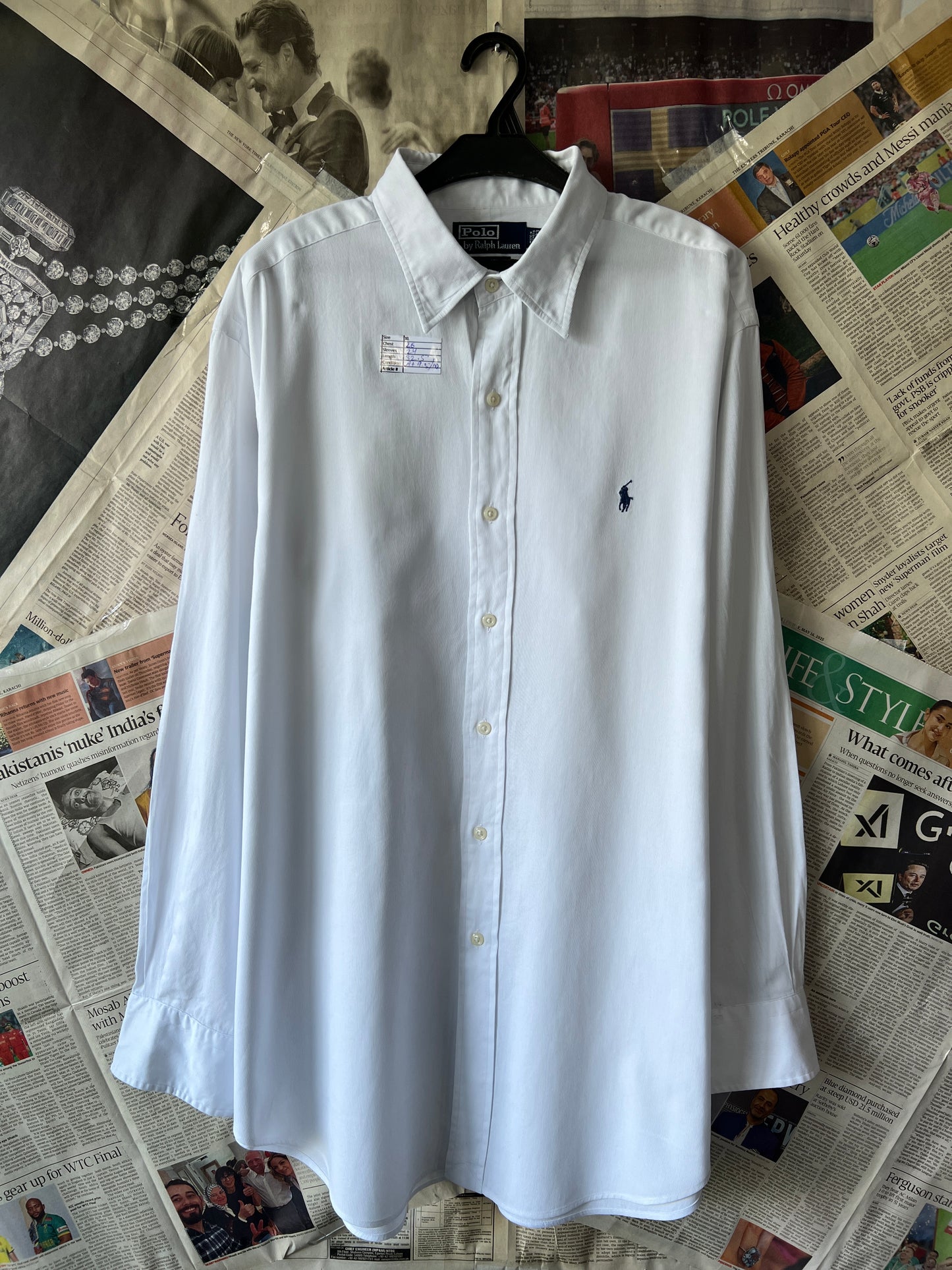 Ralph Lauren® XL | Chest 26 | White Textured | Shirt | Cotton