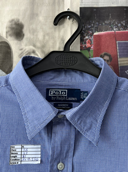 Ralph Lauren® XL | Chest 26 | Blue Pin Check | Shirt | Cotton