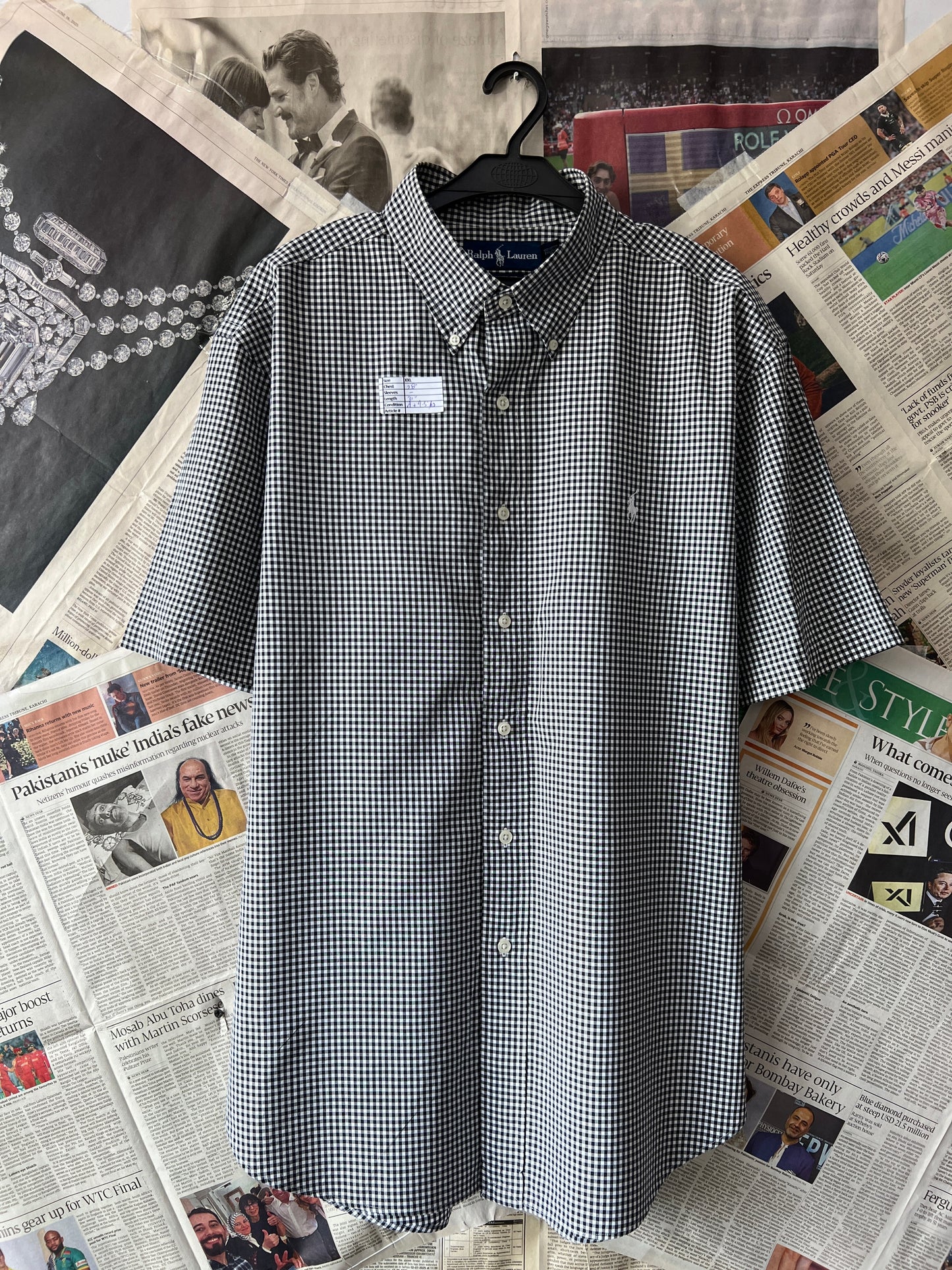 Ralph Lauren® Black Check | Chest: 28 | XXL | Shirt | Cotton