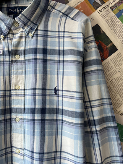 Ralph Lauren® Blue Plaid | Chest: 28.5 | XXL | Shirt | Cotton