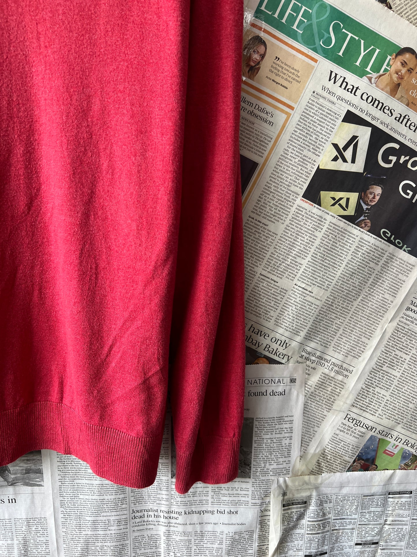 Nautica® Large | Chest 23.5 | Pastel Red | Sweater | Cotton blend | 422