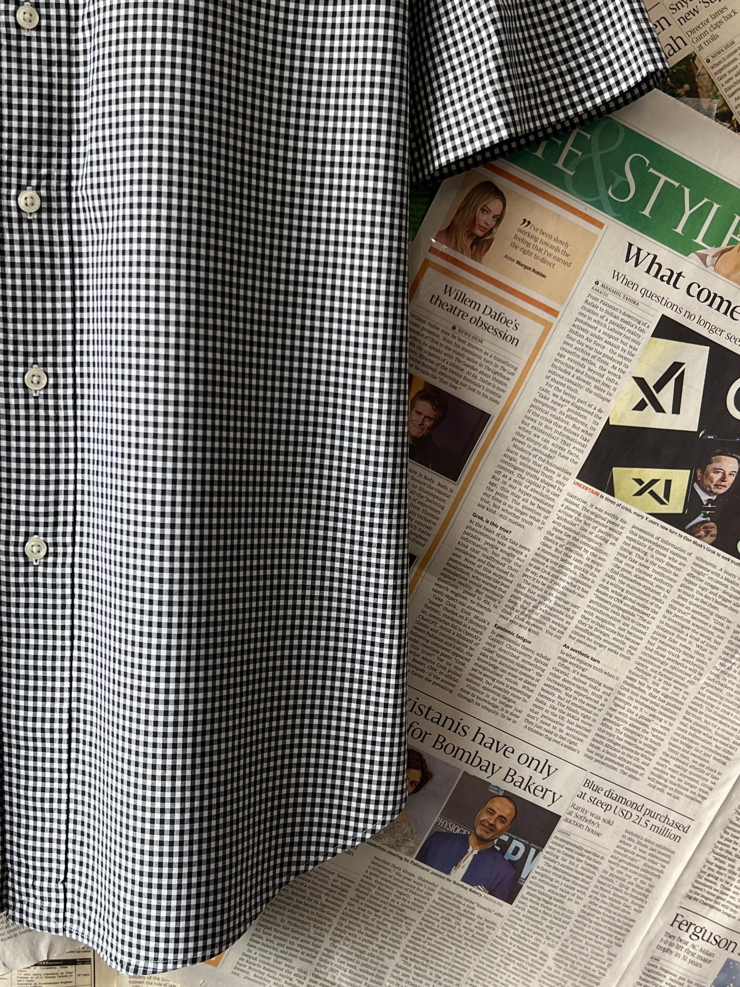 Ralph Lauren® Black Check | Chest: 28 | XXL | Shirt | Cotton