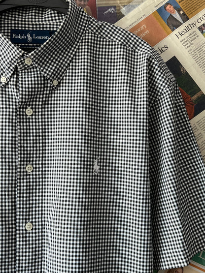 Ralph Lauren® Black Check | Chest: 28 | XXL | Shirt | Cotton