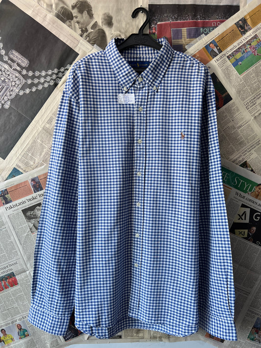 Ralph Lauren® Blue Check Oxford | Chest: 27.5 | XXL | Shirt | Cotton