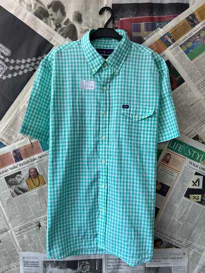 Ralph Lauren® XL/L | Chest 24.5 | Cyan-check | Shirt | Cotton