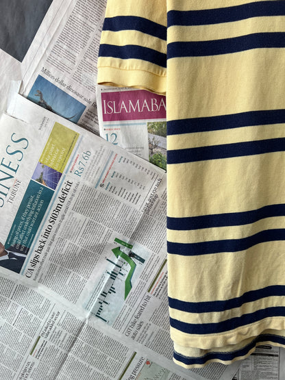 Ralph Lauren® Yellow Striped | Chest 23.5 | Large | Polo | Cotton