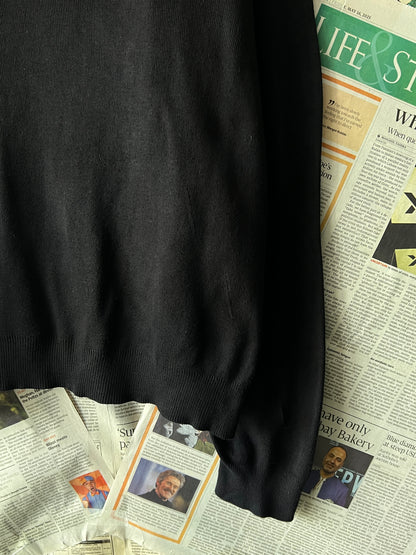 Ralph Lauren® Black | Chest 24 | Large | V-Neck Sweater | Cotton