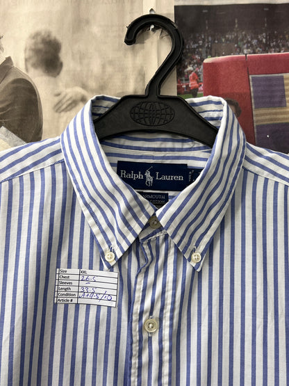 Ralph Lauren® Blue Striped | Chest 26.5 | XXL | Shirt | Cotton
