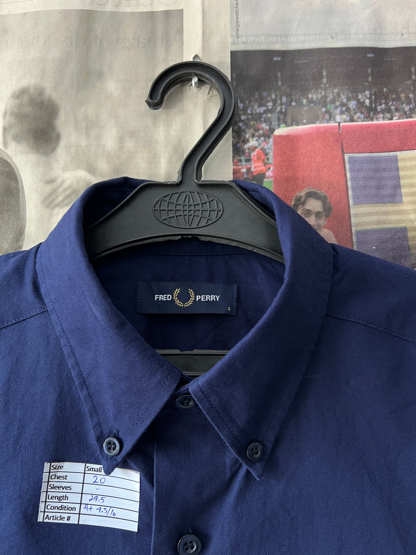 Fred Perry® Blue & White | Chest 20 | Small | Shirt