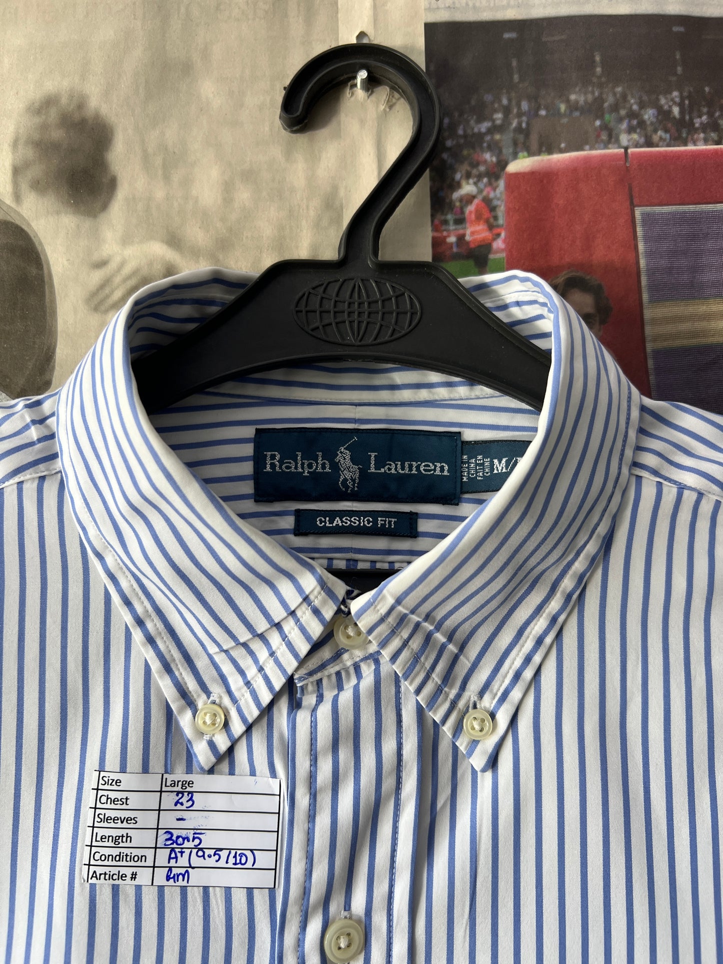 Ralph Lauren® Light Blue Stripes on White – (Chest: 23)