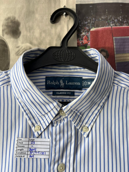 Ralph Lauren® Light Blue Stripes on White – (Chest: 23)