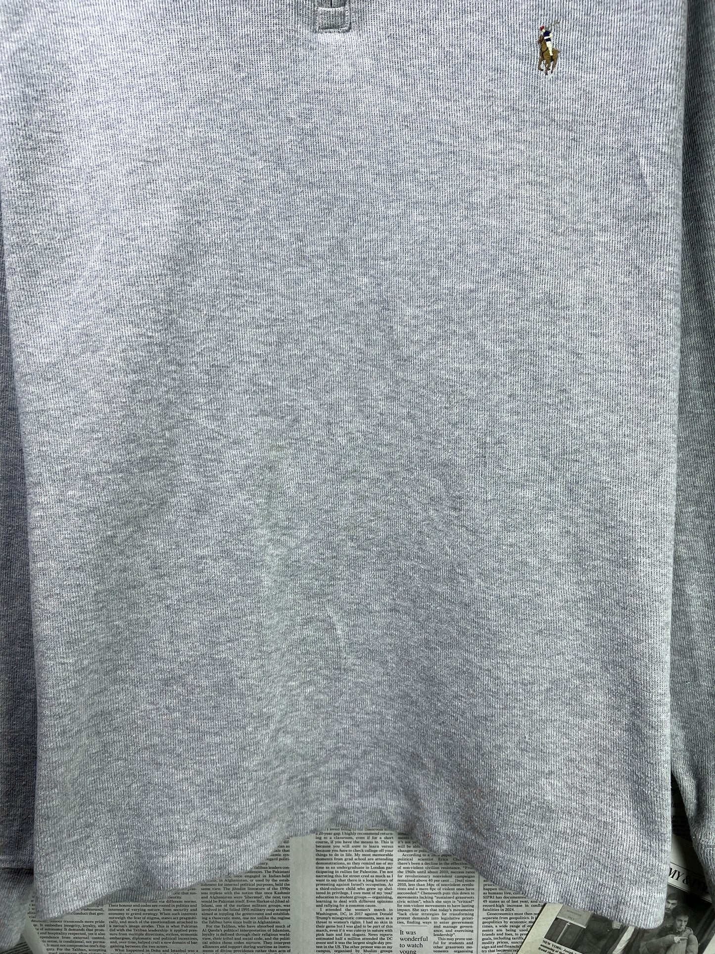 Ralph Lauren® XL/L | Chest 24.5 | Grey | Quarter Zip Sweater | Cotton | 1777