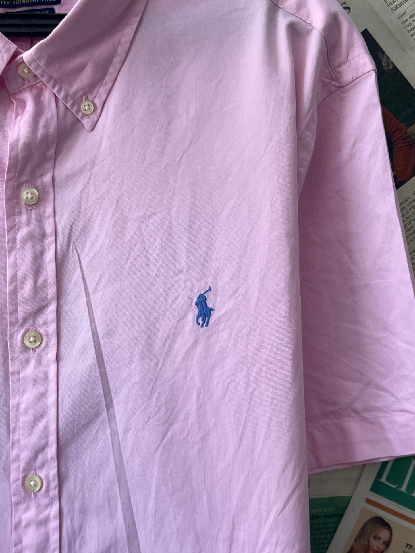 Ralph Lauren® Pink Feather Weight Twill | Chest 26 | XL | Shirt | Cotton blend