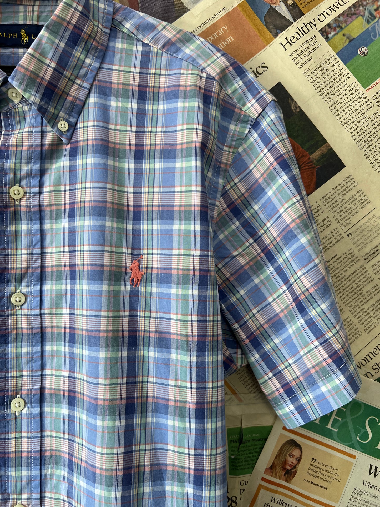 Ralph Lauren® Blue Check | Chest 22.5 | Medium | Shirt | Cotton
