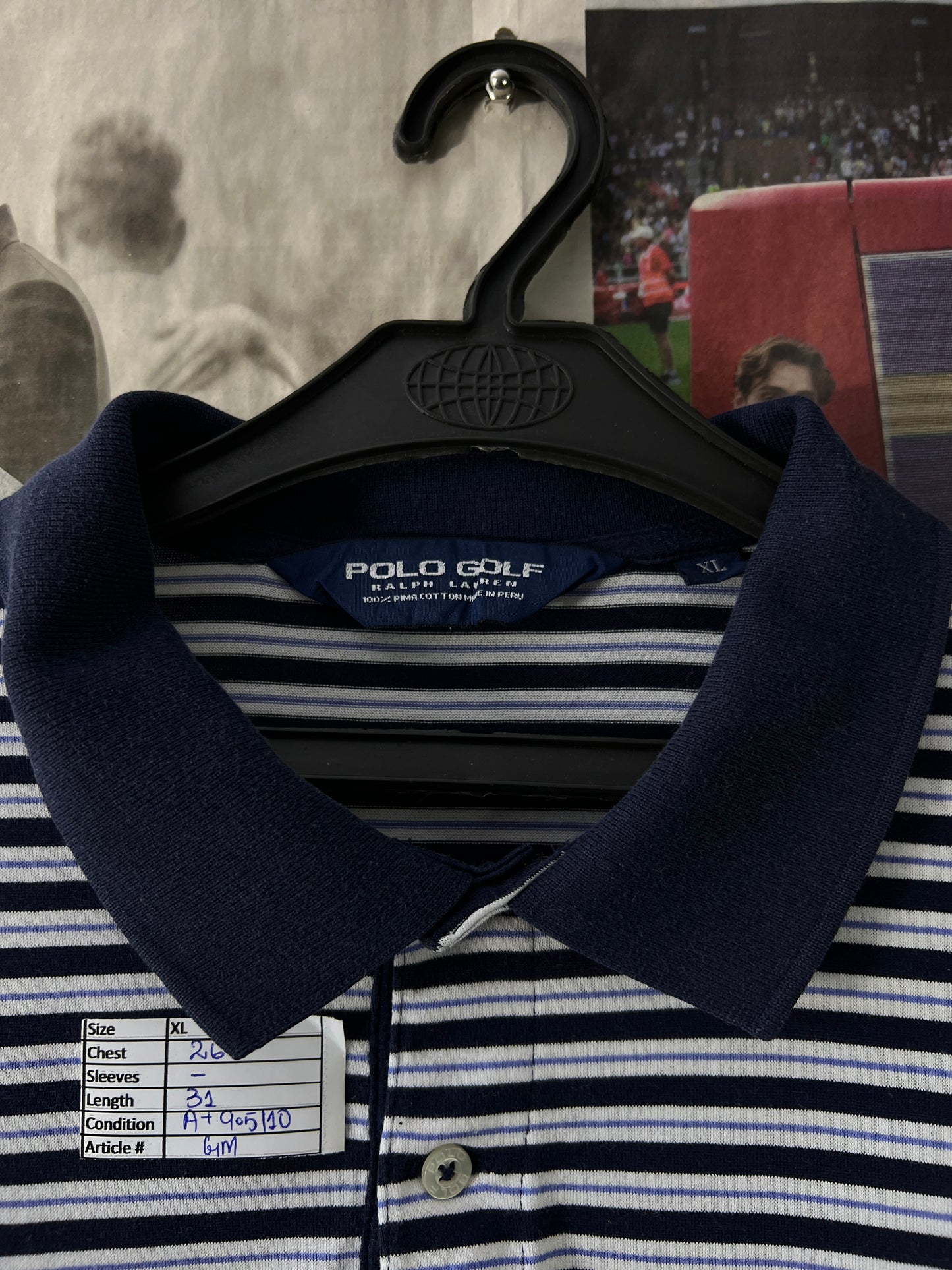 Ralph Lauren® Blue Striped | Chest 26 | XL | Polo | Pima Cotton