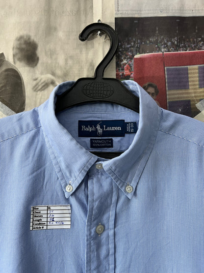 Ralph Lauren® XL | Chest 25 | Blue Pin Check | Shirt | Cotton