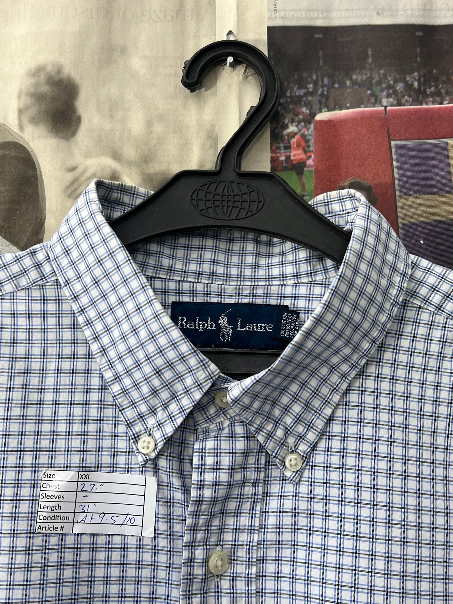 Ralph Lauren® White Check | Chest 27 | XXL | Shirt | Cotton