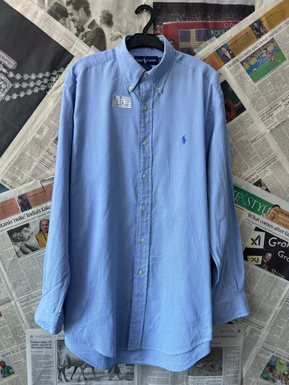 Ralph Lauren® XL | Chest 25 | Blue Pin Check | Shirt | Cotton