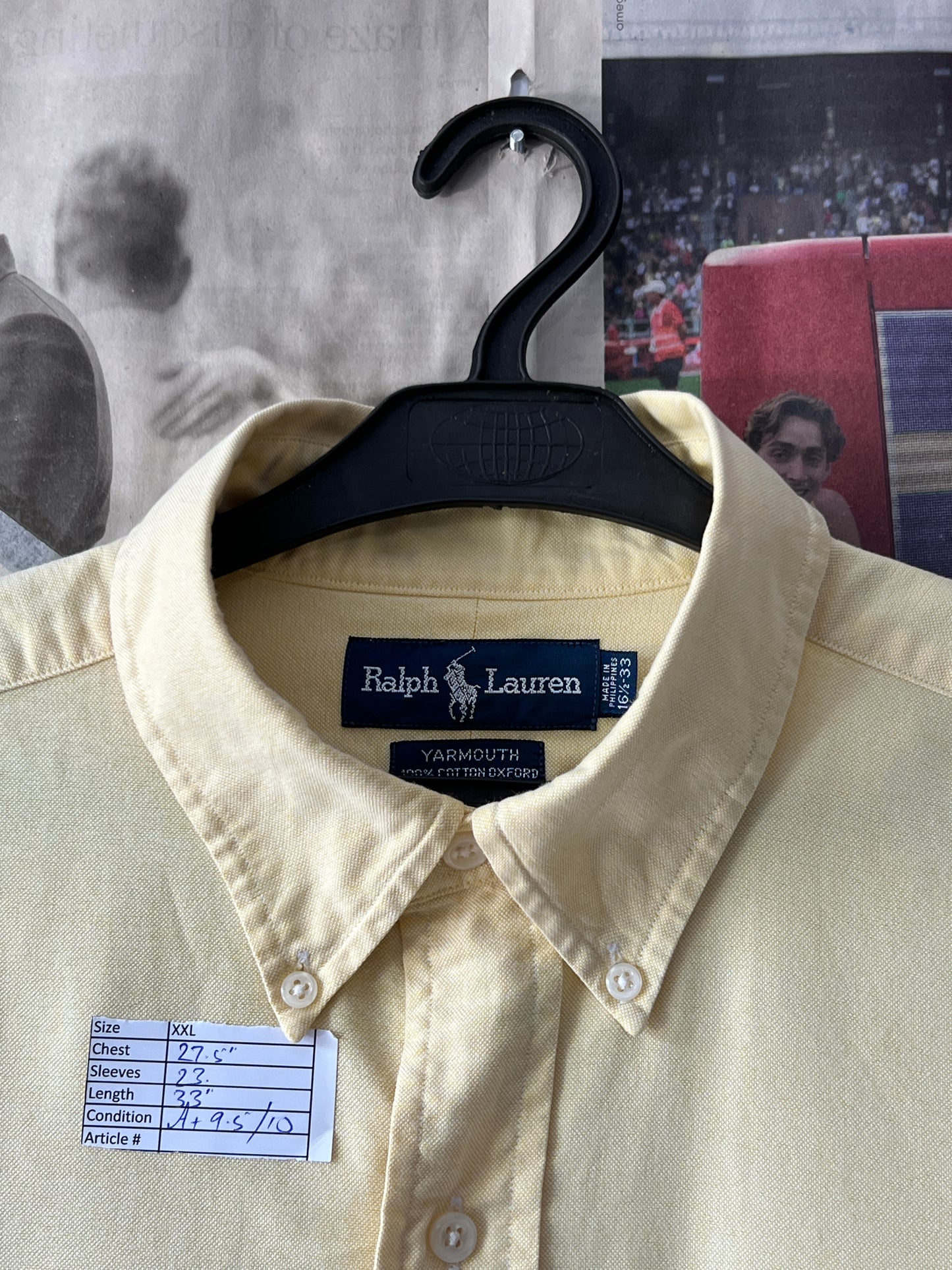 Ralph Lauren® Yellow Oxford | Chest 27.5 | XXL | Shirt | Cotton