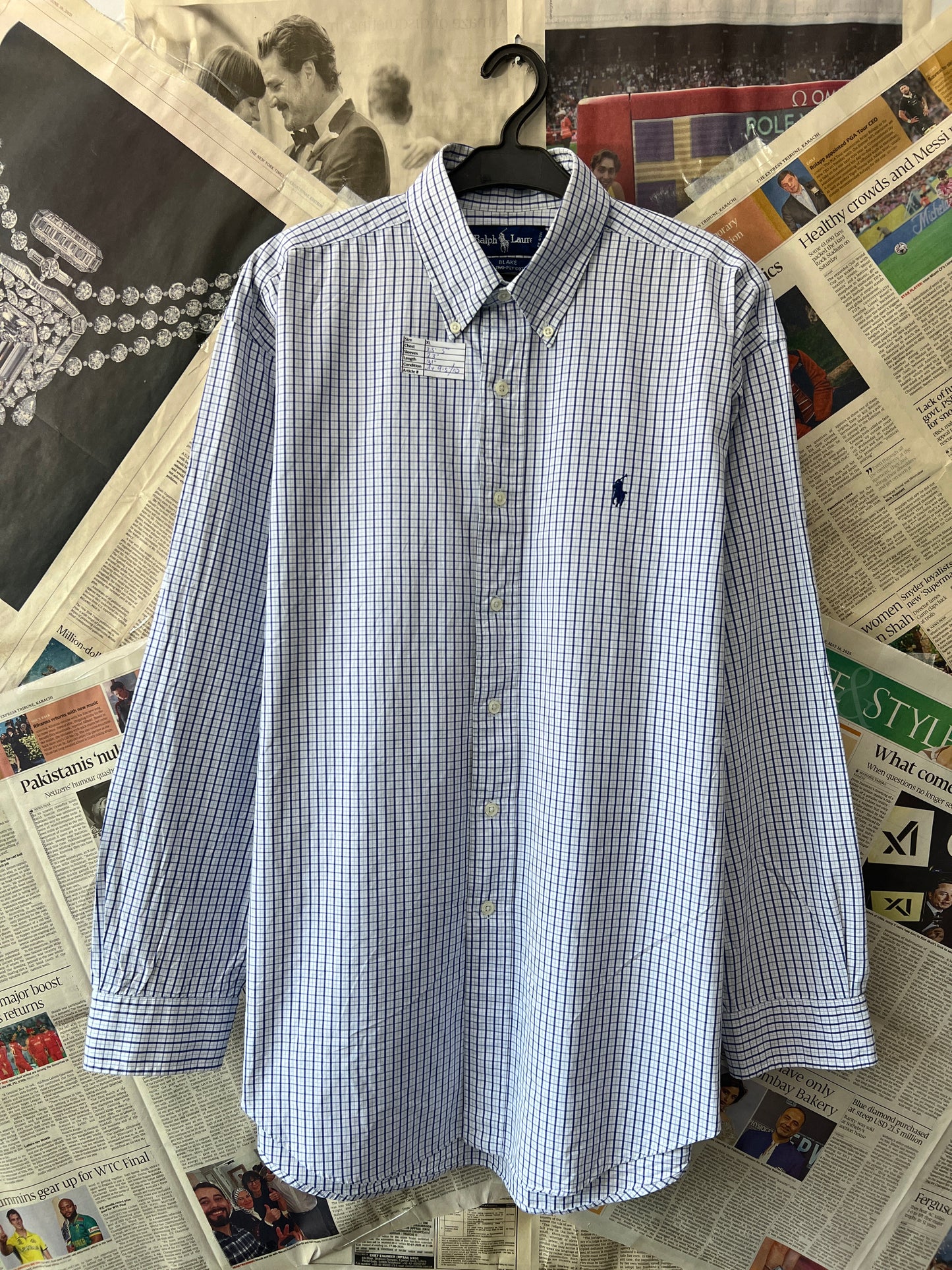 Ralph Lauren® White Check | Chest 25.5 | XL | Shirt | Cotton