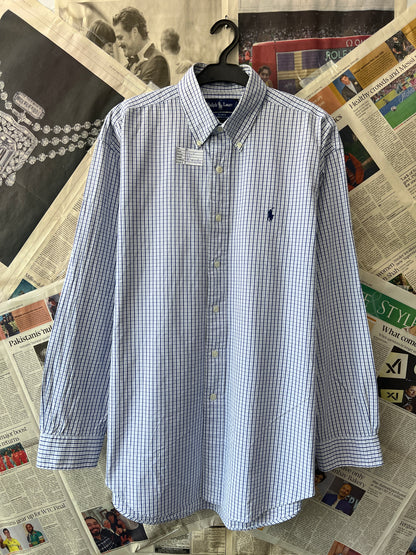 Ralph Lauren® White Check | Chest 25.5 | XL | Shirt | Cotton