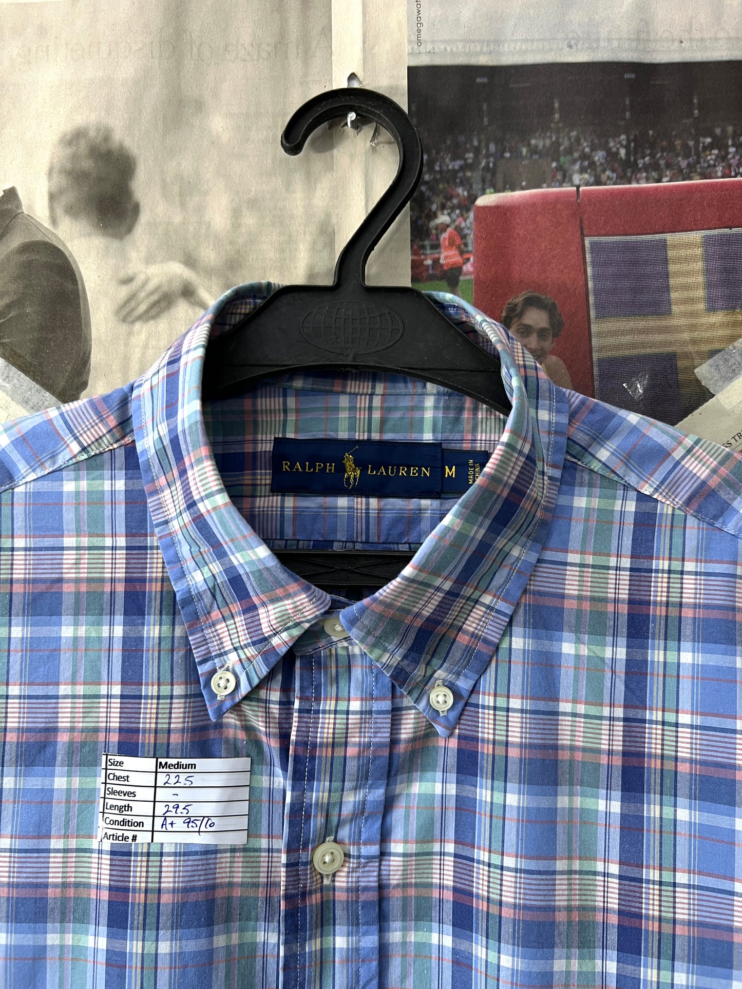 Ralph Lauren® Blue Check | Chest 22.5 | Medium | Shirt | Cotton