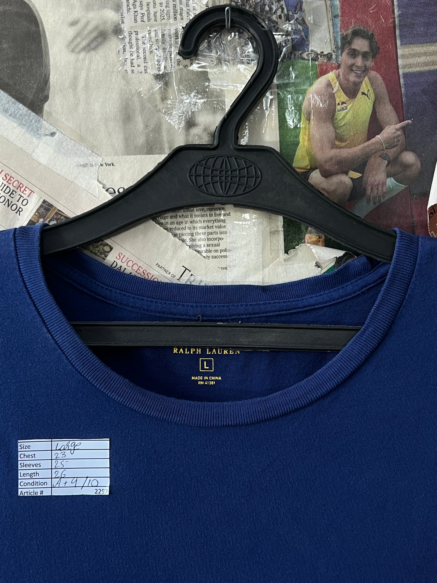 Ralph Lauren® Large | Chest 23 | Blue | Light Sweat Shirt | Cotton | 2297