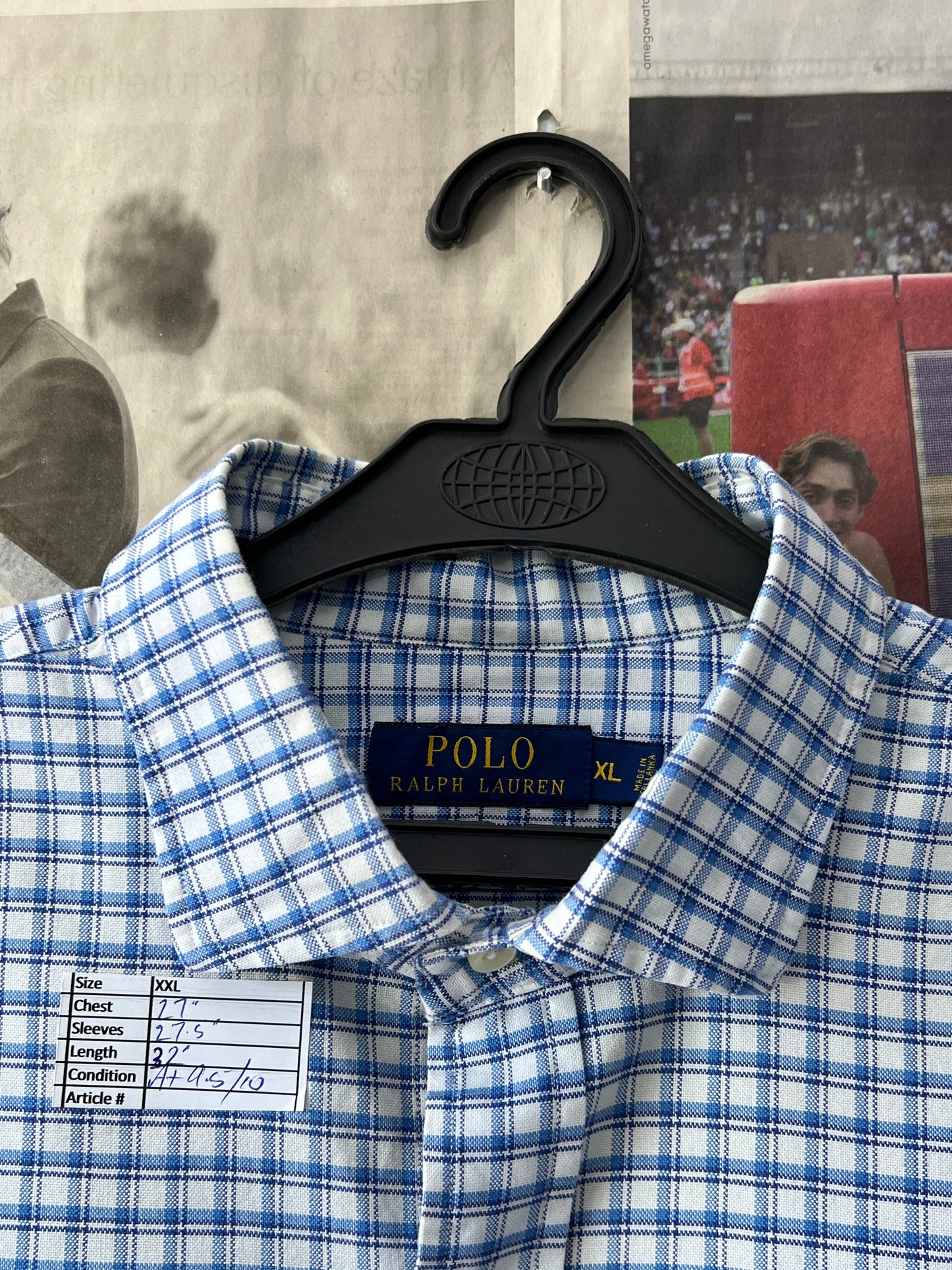 Ralph Lauren® Blue Check | Chest: 27 | XXL | Shirt | Cotton