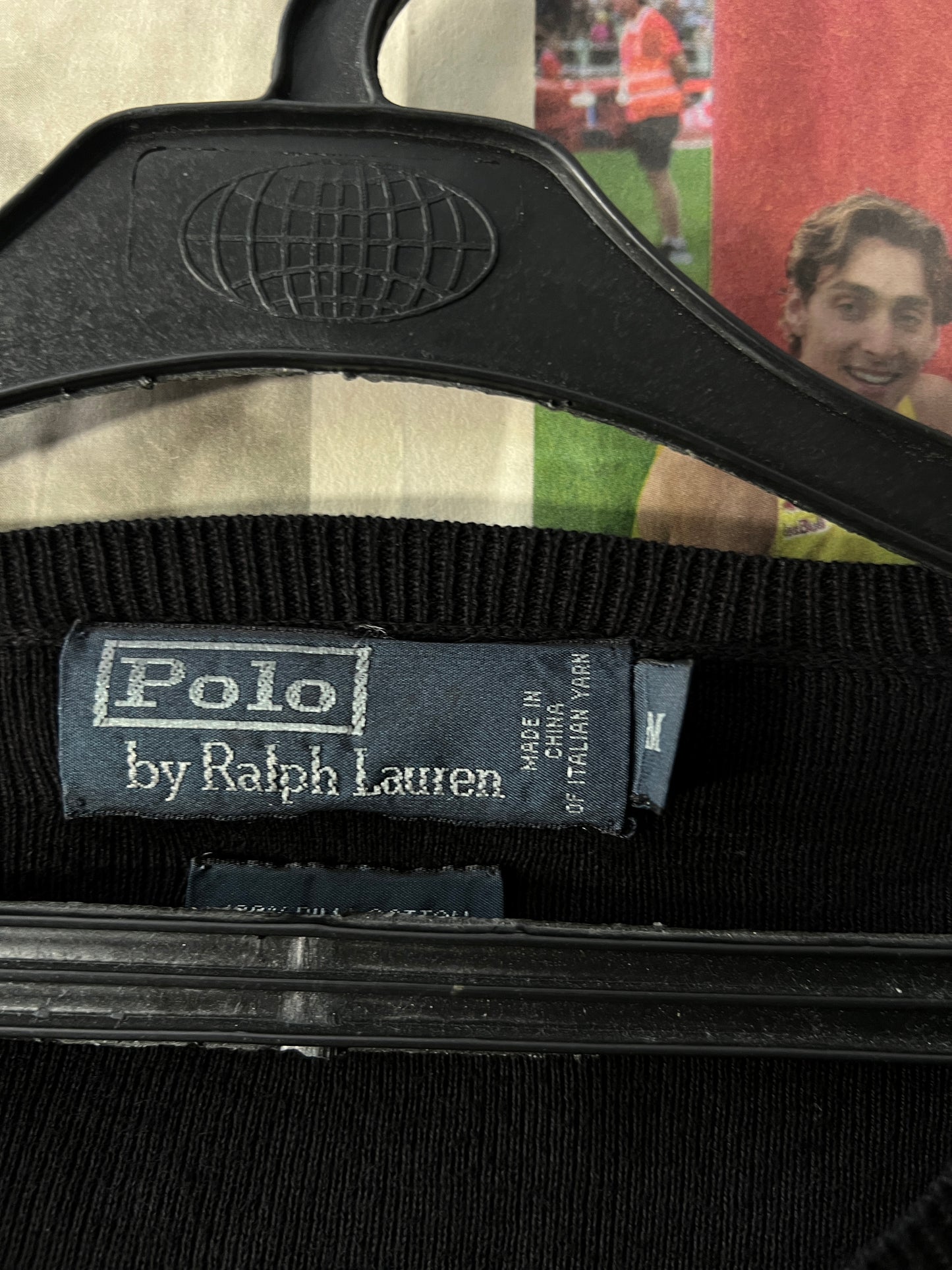 Ralph Lauren® Black | Chest 24 | Large | V-Neck Sweater | Cotton