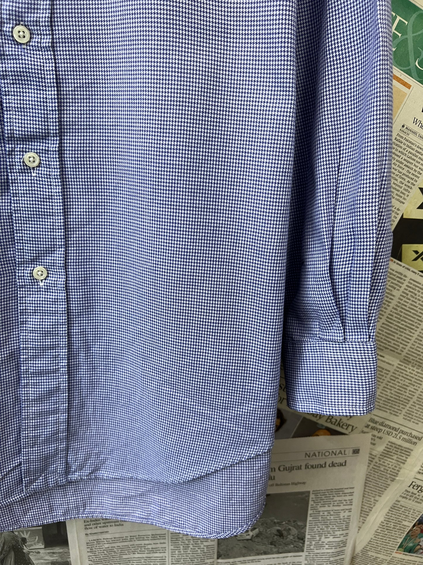 Ralph Lauren® Large | Chest 24 | Blue Pin Check | Shirt | Cotton