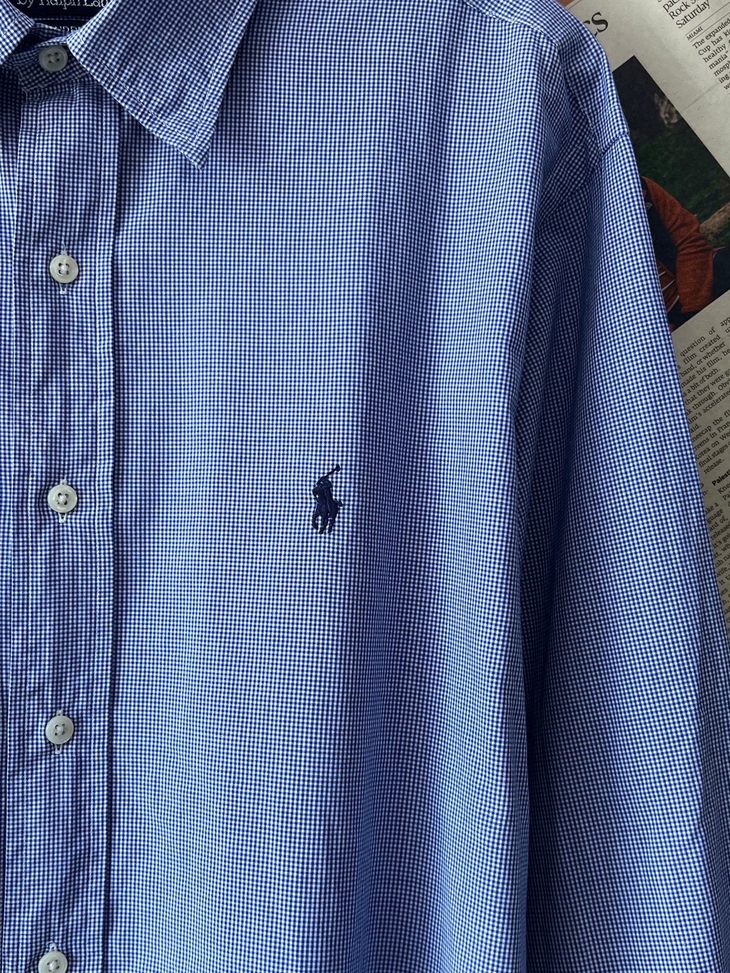 Ralph Lauren® XL | Chest 26 | Blue Pin Check | Shirt | Cotton