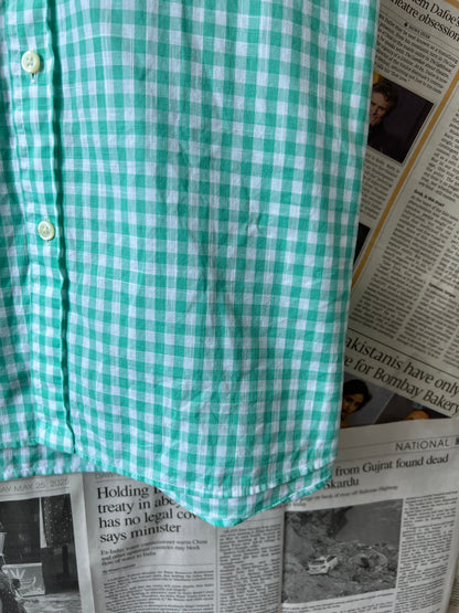 Ralph Lauren® XL/L | Chest 24.5 | Cyan-check | Shirt | Cotton