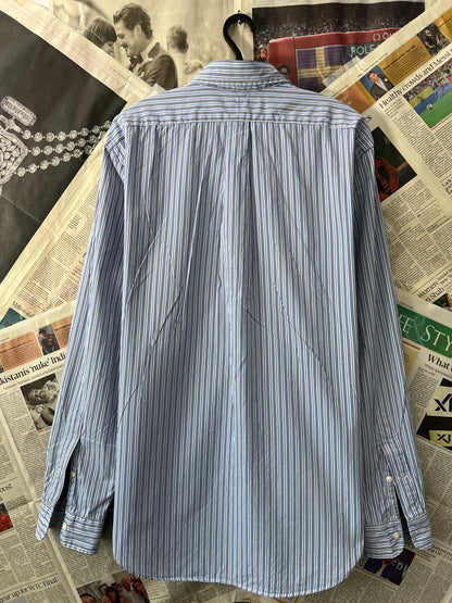 Ralph Lauren® Blue Striped | Chest 23.5 | Large | Shirt | Cotton